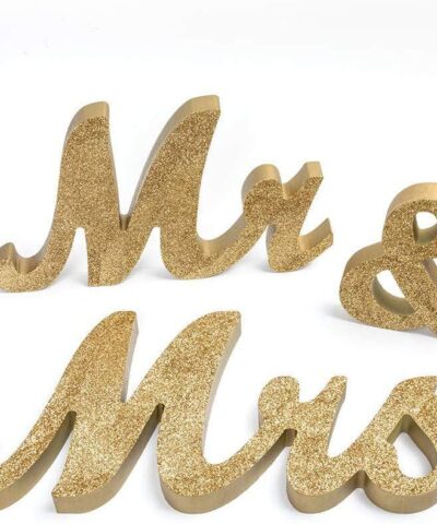 Mr&Mrs glitter gold