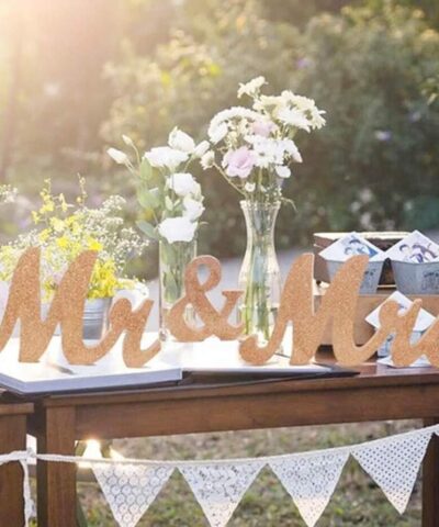 Mr&Mrs glitter gold