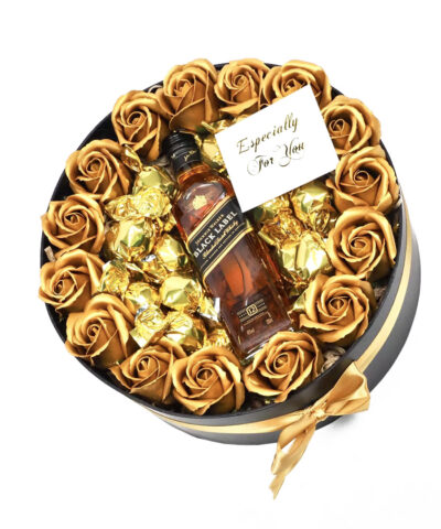 מארז וויסקי Gold roses & Black label