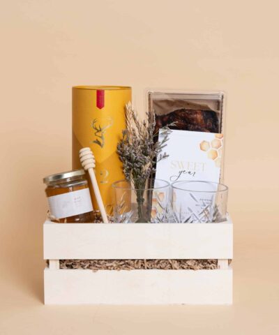 מארז Golden Sweet Year - שנה מתוקה בזהב עם וויסקי גלנפידיך 12